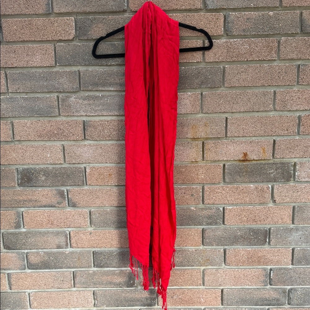 Apt. 9 Bold Red Women's Scarf with Fringe Ends OS